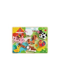 TOOKY fapuzzle kirakó, forma illesztős, farmos 8dbos