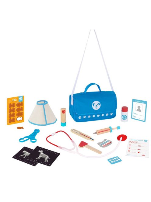 TOOKY fa kis állatorvosi játékszett 16dbos KÉK