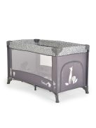 SAFARI utazóágy 1 szintes, zippes kibújóval, állatmintás GRAFIT