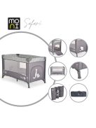 SAFARI utazóágy 1 szintes, zippes kibújóval, állatmintás GRAFIT