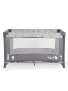 SAFARI utazóágy 1 szintes, zippes kibújóval, állatmintás GRAFIT