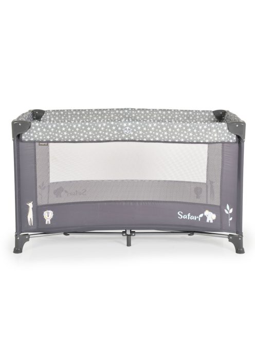 SAFARI utazóágy 1 szintes, zippes kibújóval, állatmintás GRAFIT