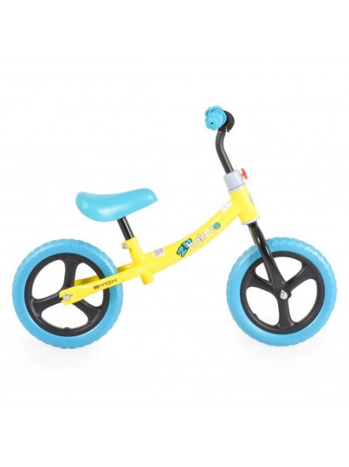 2B futóbicikli carbonszálas, 20kgig, emelhető ülés SÁRGA/KÉK