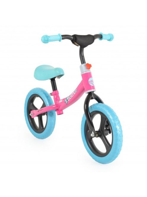 2B futóbicikli carbonszálas, 20kgig, emelhető ülés PINK/KÉK