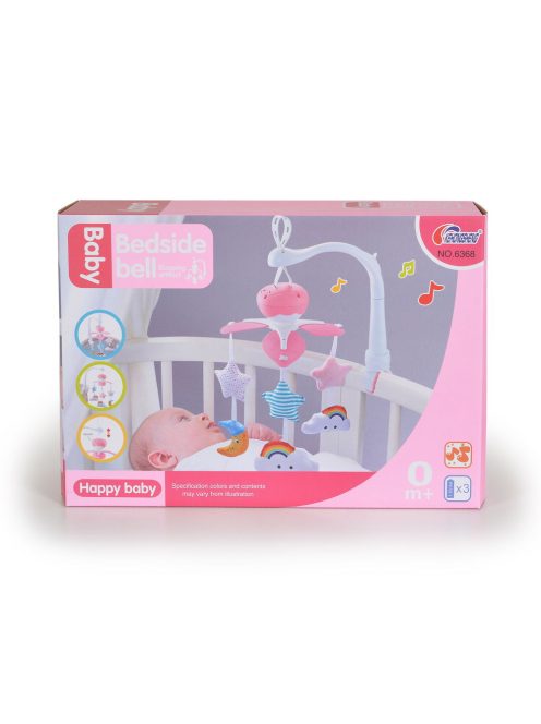 MOON zenélő forgó kiságyra holdas, textil/plüss