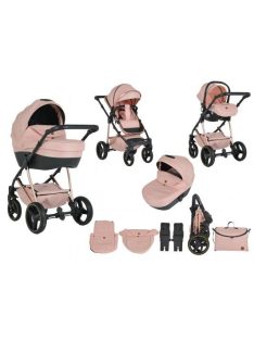   FLORENCE 3IN1 Babakocsi szett sport+mózes+autós hordozó I-SIZE+kistáska PINK