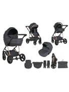 FLORENCE 3IN1 Babakocsi szett sport+mózes+autós hordozó I-SIZE +kistáska SZÜRKE