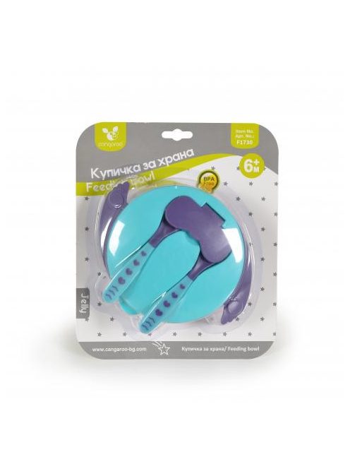 JELLY TÁL készlet villával és kanállal 300ml KÉK