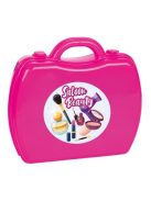 PILSAN fodrász játék szett babáknak bőröndben PINK