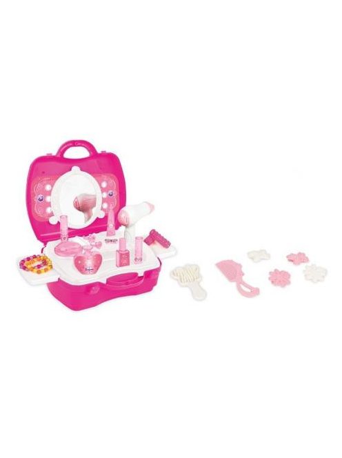 PILSAN fodrász játék szett babáknak bőröndben PINK