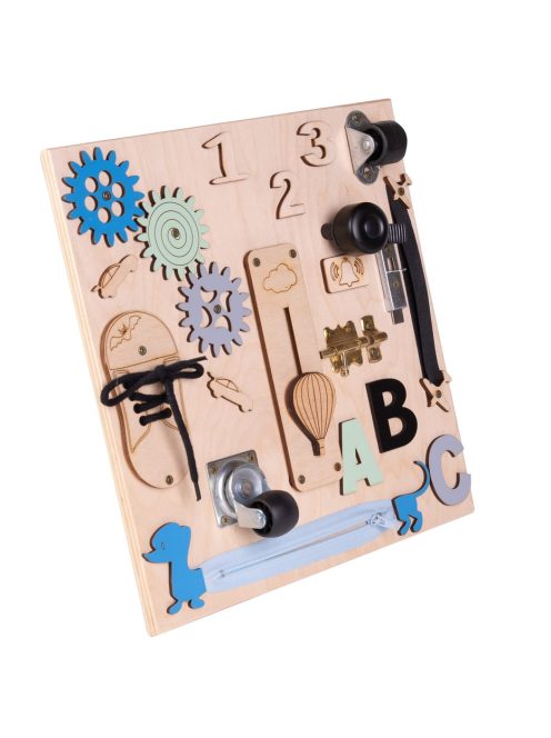 Moni Toys Montessori matatófal kicsi 30x30cm tacskós