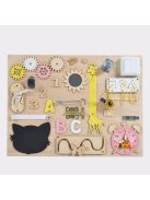 Moni Toys Montessori matatófal közép 50x37,5cm órás, lányos