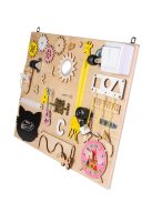 Moni Toys Montessori matatófal közép 50x37,5cm órás, lányos