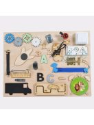 Moni Toys Montessori matatófal közép 50x37,5cm órás, fiús