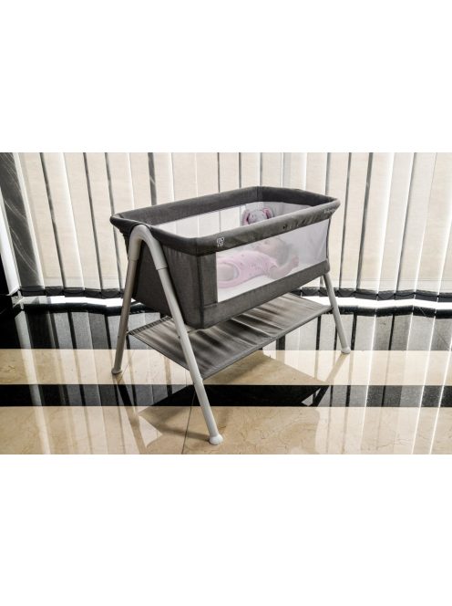 Moni Kalinihta újszülött babaágy önálló, 11 kg, 1 szint fehér láb grafit