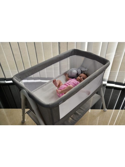 Moni Kalinihta újszülött babaágy önálló, 11 kg, 1 szint fehér láb grafit