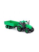 POLESIE Toys lendkerekes  traktor dönthető utánfutóval ZÖLD