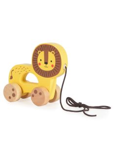 FAJÁTÉK húzható oroszlán SÁRGA