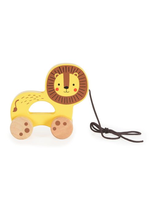 FAJÁTÉK húzható oroszlán SÁRGA