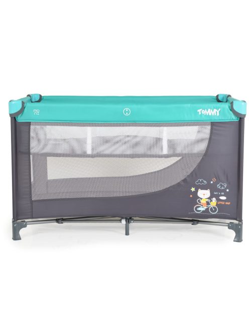 Moni Tommy összecsukható utazóágy 2 szintes, kibújós türkiz