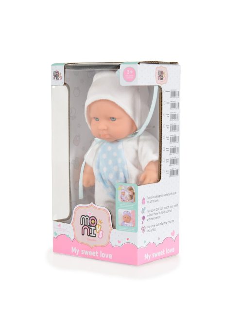 Moni Toys Játékbaba 20 cm 6126 fehér/kék