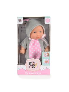 Moni Toys Játékbaba 20 cm 6129 szürke/pink