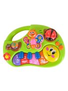 HOLA bébijáték, kukacka mosolygós, zenélő, világító gombokkal ZÖLD