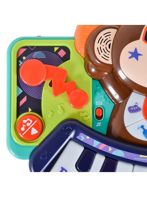 HOLA bébijáték, majmos, zenélő, világító gombokkal és mikrofonnal