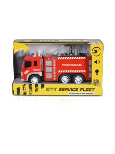 KISAUTÓ tűzoltóautó pumpás CITY 1:16 PIROS