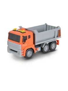   MONI dömper hangokkal, fényekkel 1:12 méret 30cm NARANCS/SZÜRKE