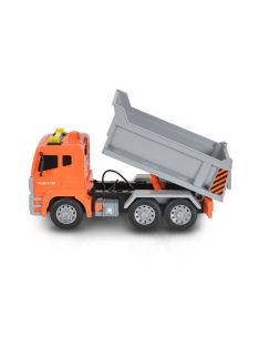   MONI dömper hangokkal, fényekkel 1:12 méret 30cm NARANCS/SZÜRKE