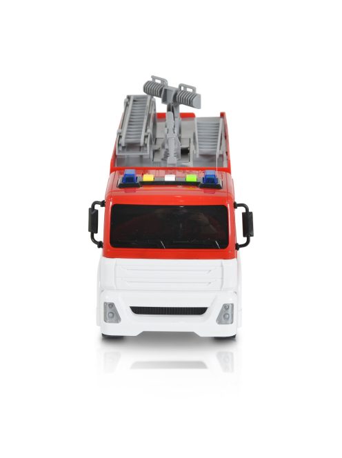 KISAUTÓ tűzoltóautó nagy létrás szerkocsi CITY 1:12 PIROS