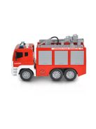 KISAUTÓ tűzoltóautó nagy létrás szerkocsi CITY 1:12 PIROS