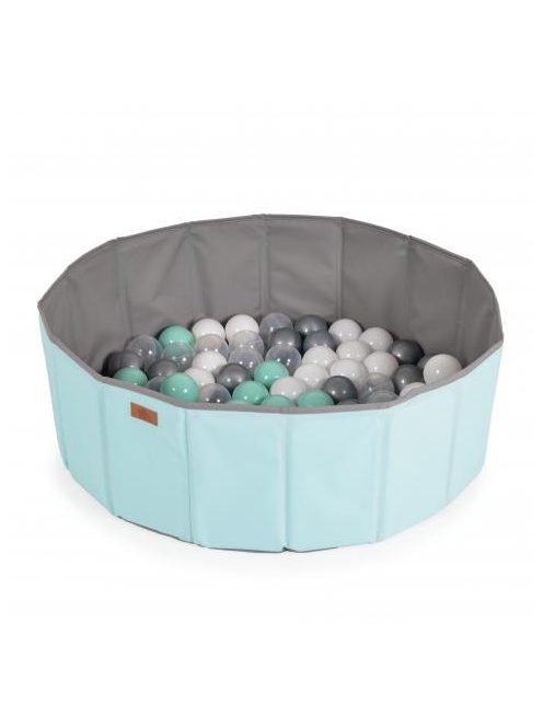LABDAMEDENCE összecsukható 80cm + 90db 7cms labda MENTA/SZÜRKE