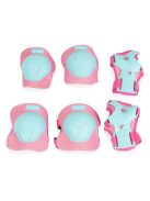 BICIKLIS védőfelszerelés térd, könyök, kézvédő szett A osztály 25kgig RÓZSA/Türkiz