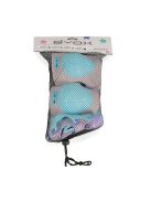 BICIKLIS védőfelszerelés térd, könyök, kézvédő szett A osztály 25kgig RÓZSA/Türkiz