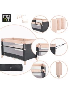   Moni Next level utazóágy lehajtható oldalfal 2 szint bézs