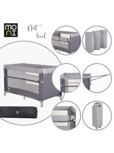   Moni Next level utazóágy lehajtható oldalfal 2 szint szürke
