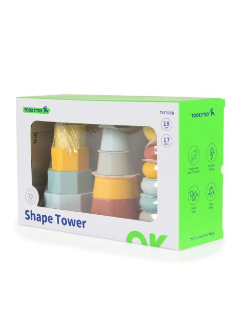 FAJÁTÉK toronyépítő 3 dbos szett MONTESSORI PASZTELL