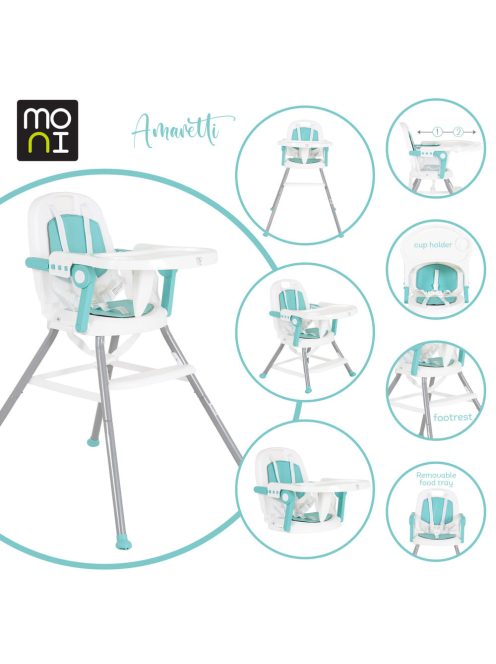 Moni Amaretti 3in1 szétszedhető etetőszék menta
