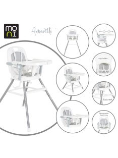 Moni Amaretti 3in1 szétszedhető etetőszék szürke