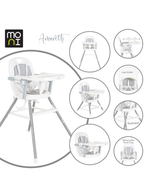 Moni Amaretti 3in1 szétszedhető etetőszék szürke