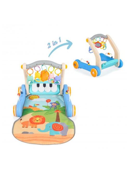 MONI MUSIC WALKER 2in1 járássegítő+játszószőnyeg KÉK