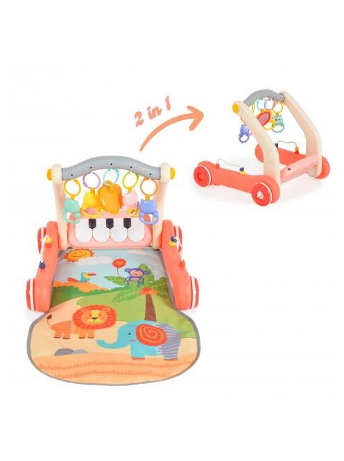 MONI MUSIC WALKER 2in1 járássegítő+játszószőnyeg PINK