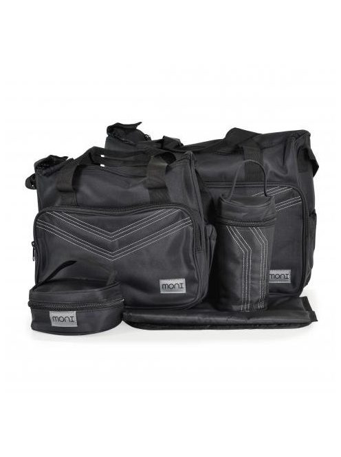 STELLA kismama táska 5dbos szett, pelenkázólappal FEKETE