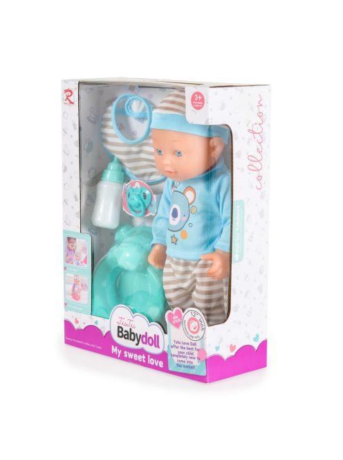 Tutu love Játékbaba 31 cm-es fiú cumis szürke