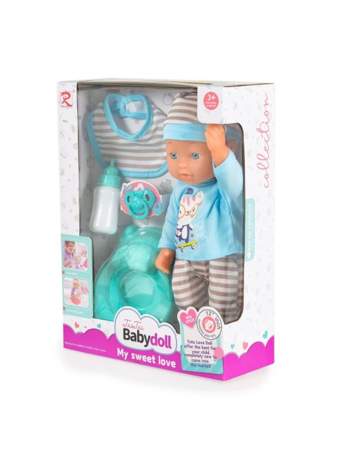 Tutu love Játékbaba 31 cm-es fiú cumis kék
