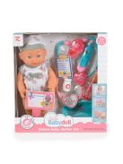 Tutu love Játékbaba 31 cm-es doktor szett, hanggal szürke