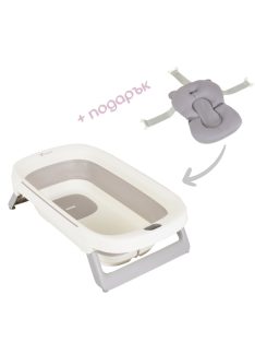   MOREA összecsukható kád szett, szürke fürdető párnával SZÜRKE