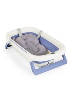   MOREA összecsukható kád szett, szürke fürdető párnával KÉK